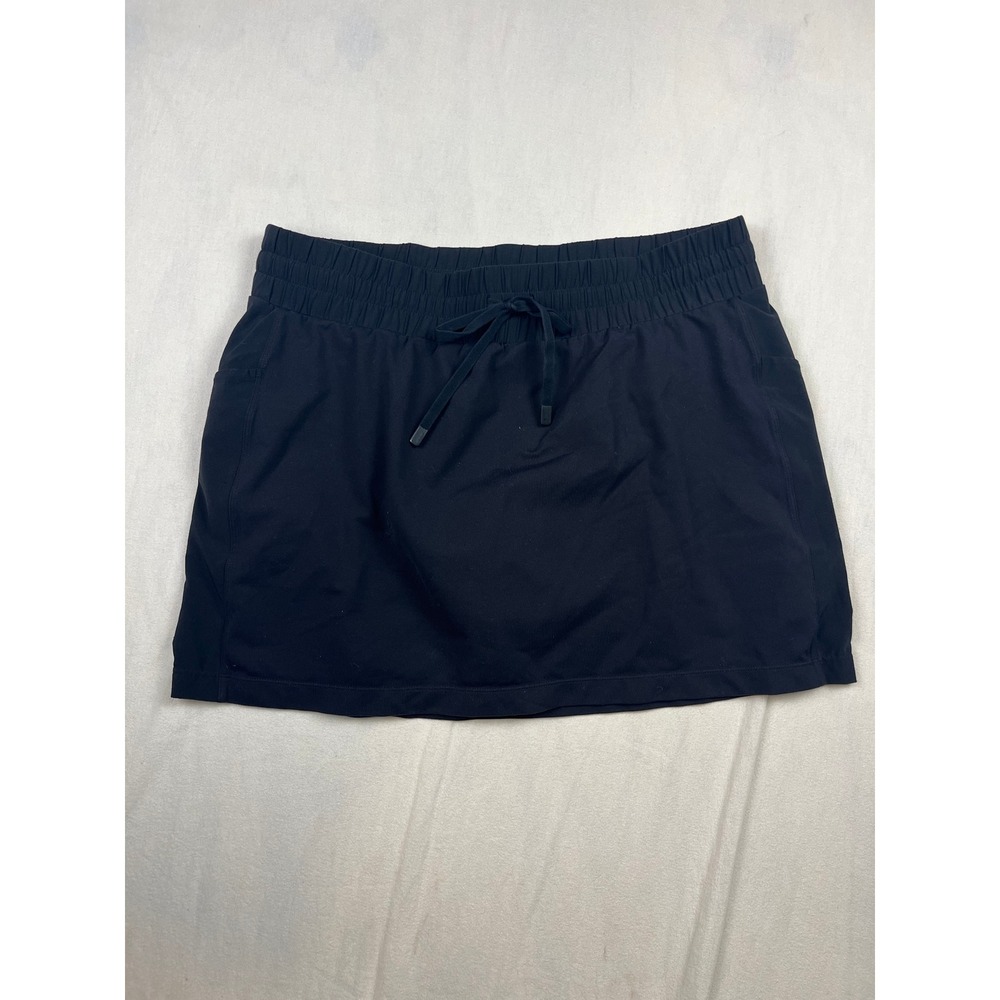 Athleta Womens Black Active Skort Drawstring Waist Mesh Liner‎ Large